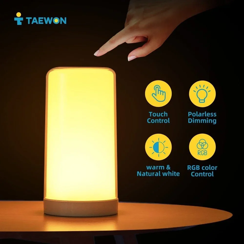 TAEWON Touch Night Light Dimmable LED Table Lamp and RGB Color Changing